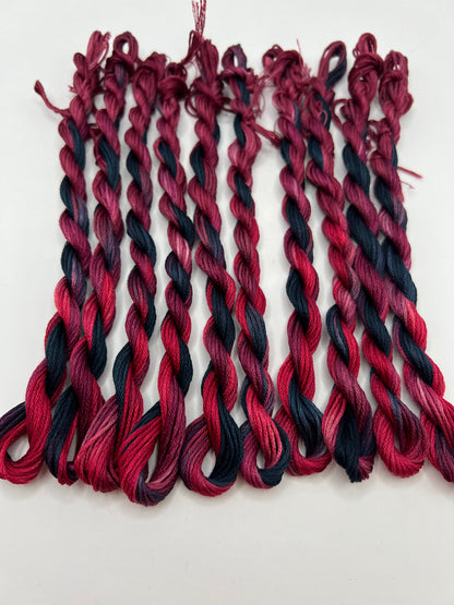 Black Dahlia | Hand dyed, 6 Strand Embroidery Floss