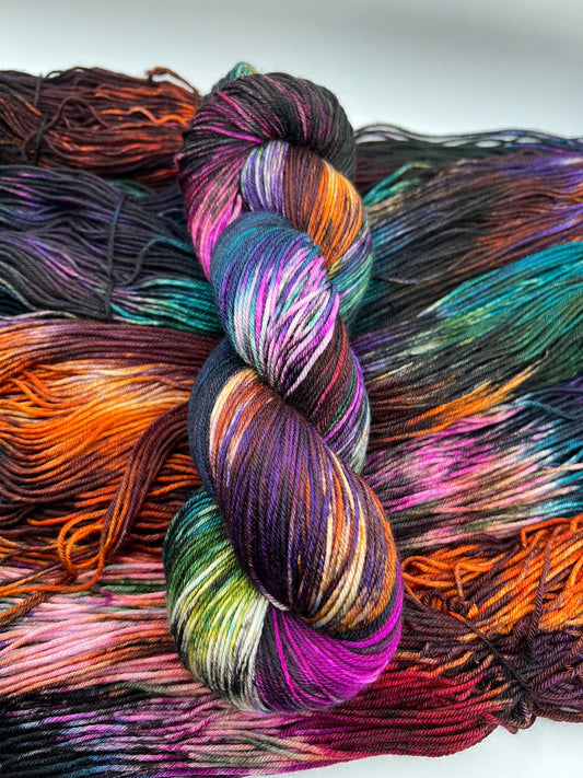 Dark Kaleidoscope | Hand Dyed Yarn