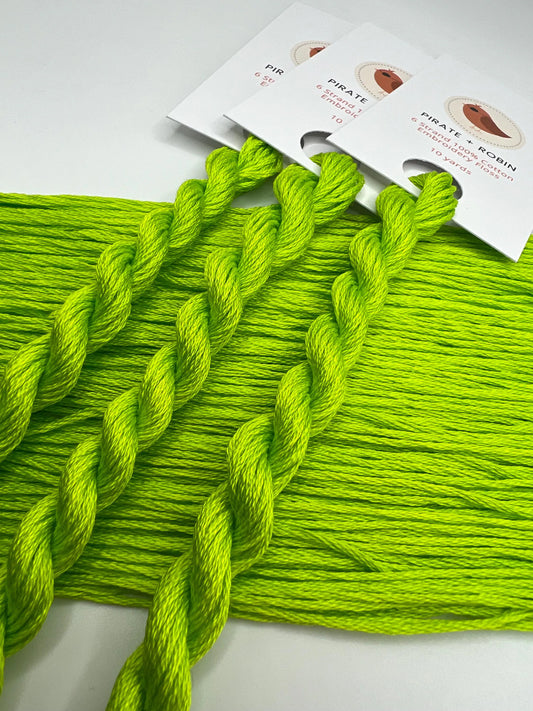 Lime | Hand dyed, 6 Strand Embroidery Floss