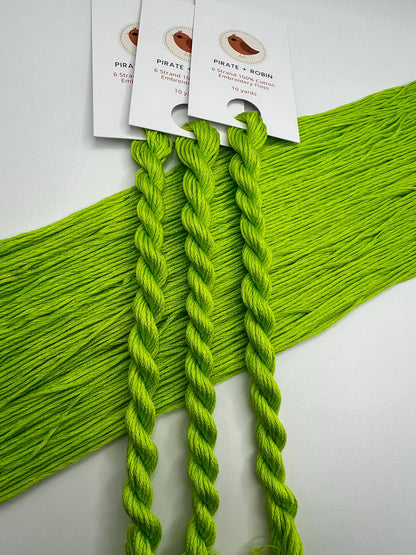 Lime | Hand dyed, 6 Strand Embroidery Floss