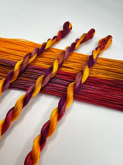 Nasturtium | Hand dyed, 6 Strand Embroidery Floss