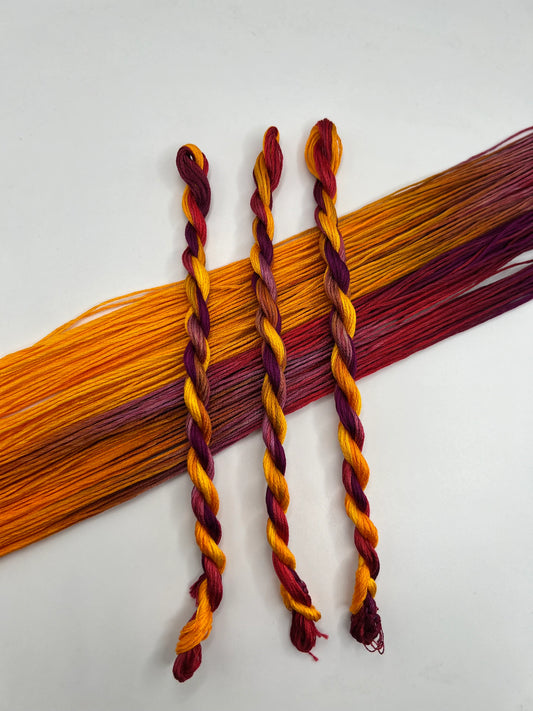 Nasturtium | Size 20 Hand Dyed, 6 cord Cordonnet Thread