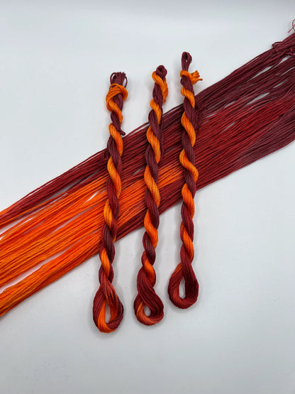 Pumpkin Sunset | Size 20 Hand Dyed, 6 cord Cordonnet Thread