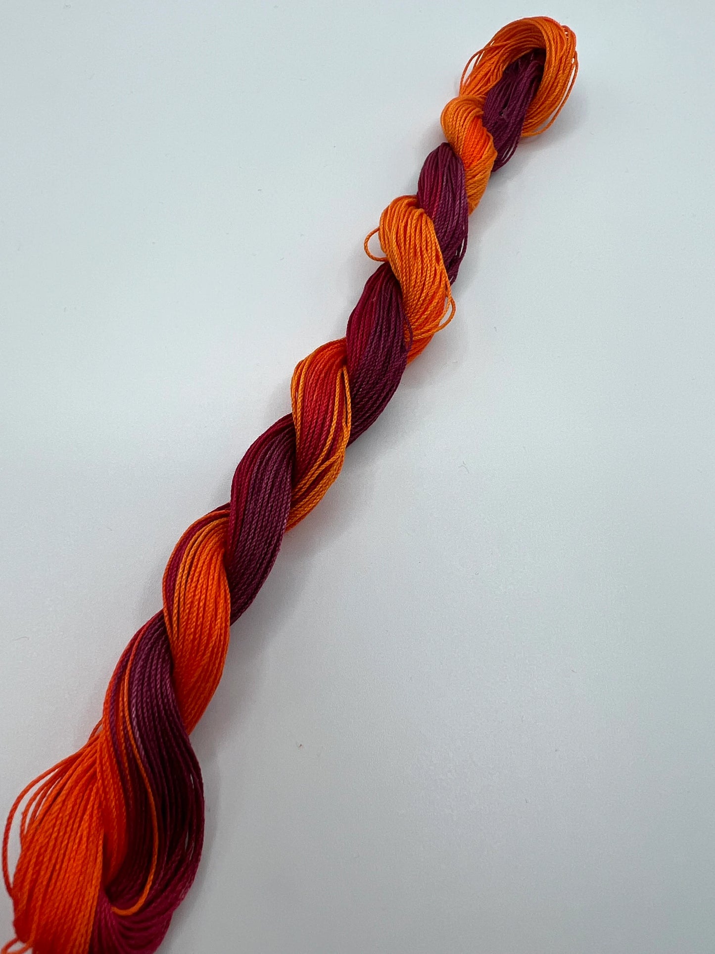 Pumpkin Sunset | Size 20 Hand Dyed, 6 cord Cordonnet Thread