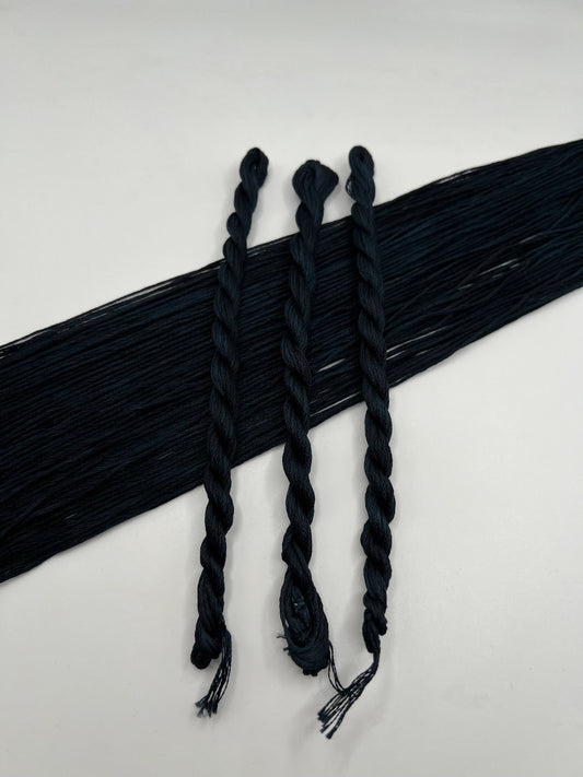 Raven | Size 20 Hand Dyed, 6 cord Cordonnet Thread