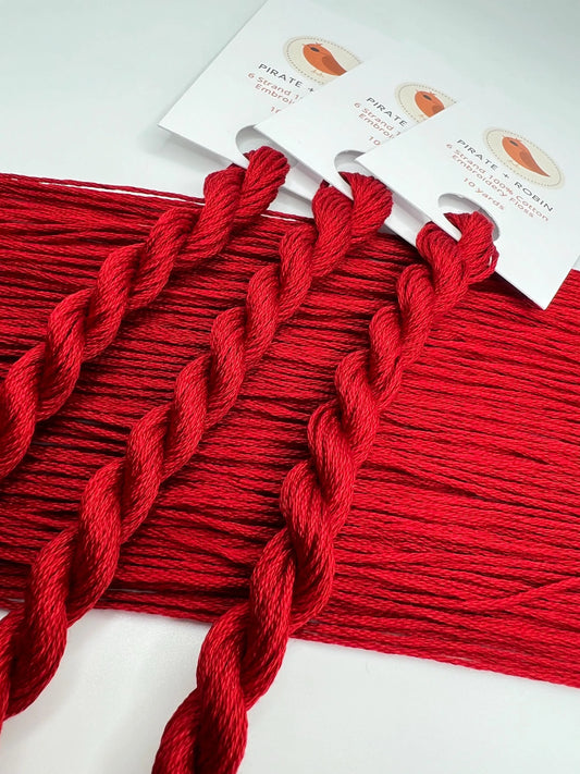 Redstone | Hand dyed, 6 Strand Embroidery Floss