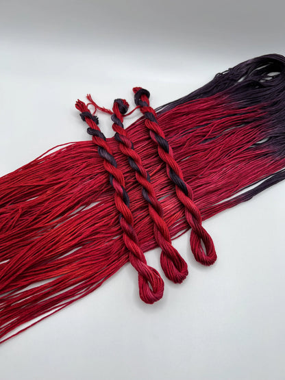 Red Wine | Size 20 Hand Dyed, 6 cord Cordonnet Thread