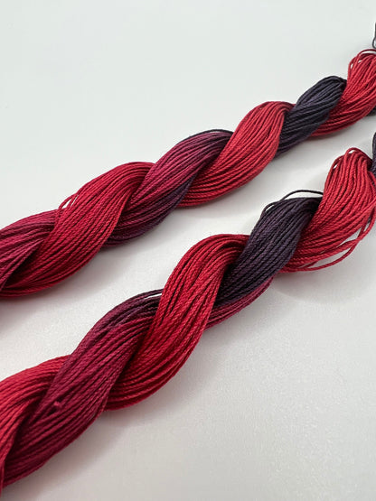 Red Wine | Size 20 Hand Dyed, 6 cord Cordonnet Thread