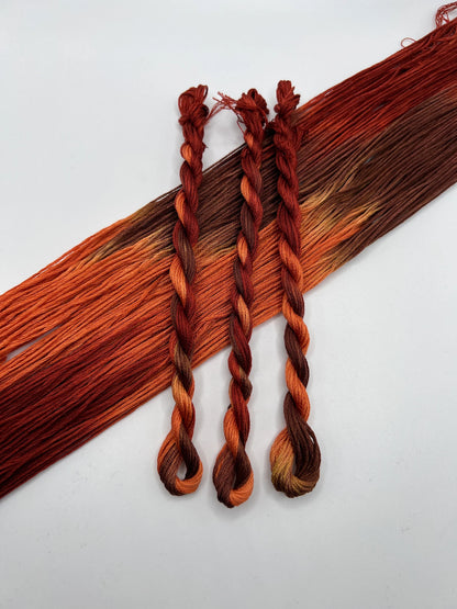 Rust | Size 20 Hand Dyed, 6 cord Cordonnet Thread