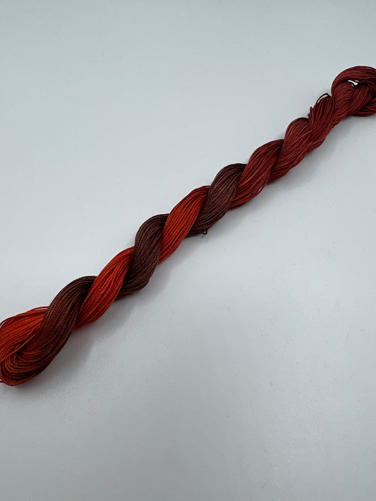 Rust | Size 20 Hand Dyed, 6 cord Cordonnet Thread