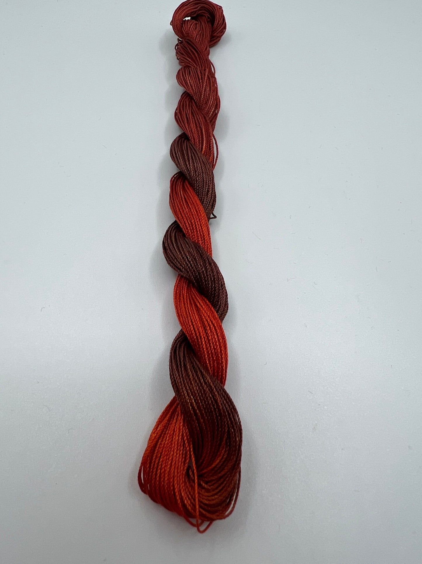 Rust | Size 20 Hand Dyed, 6 cord Cordonnet Thread