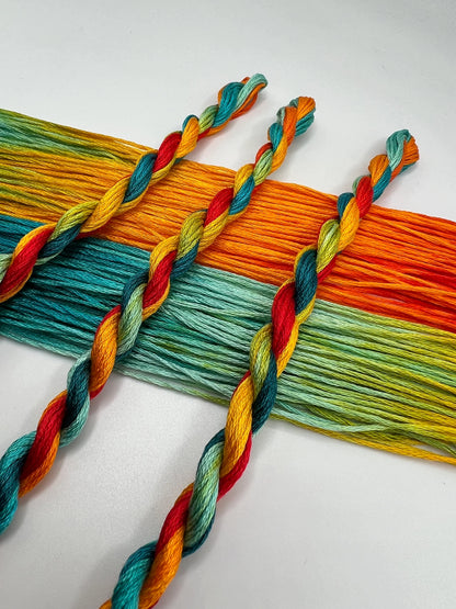 Summer Pride | Hand dyed, 6 Strand Embroidery Floss