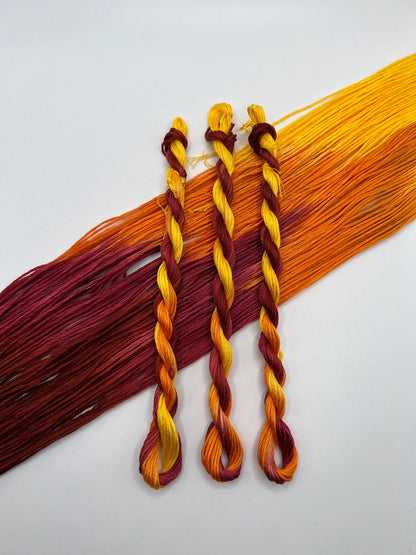 Sunset | Size 20 Hand Dyed, 6 cord Cordonnet Thread