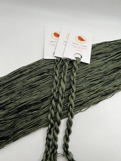 Swamp | 6 Strand Silk Embroidery Floss, Hand Dyed