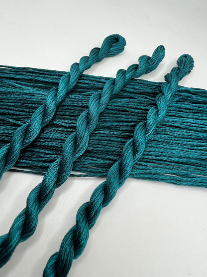 Teal | Hand dyed, 6 Strand Embroidery Floss