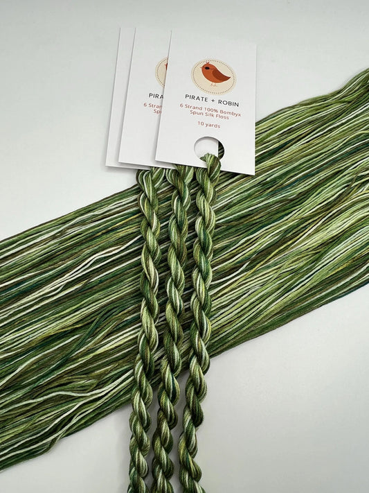 Wild Forest | 6 Strand Silk Embroidery Floss, Hand Dyed