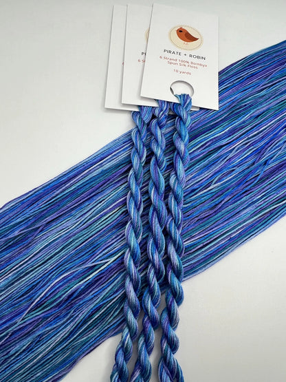 Wolfsbane | 6 Strand Silk Embroidery Floss, Hand Dyed