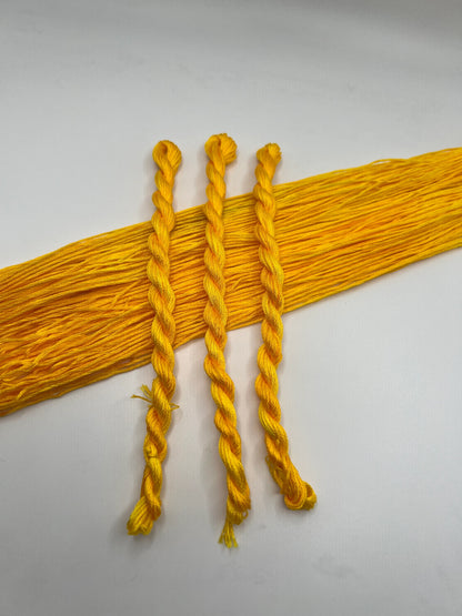 Yellow | Hand dyed, 6 Strand Embroidery Floss